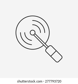 pizza cutter line icon