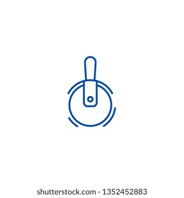 Pizza cutter line icon concept. Pizza cutter flat  vector symbol, sign, outline illustration.
