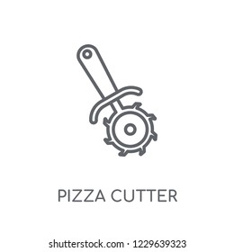 Pizza cutter linear icon. Modern outline Pizza cutter logo concept on white background from kitchen collection. Suitable for use on web apps, mobile apps and print media.