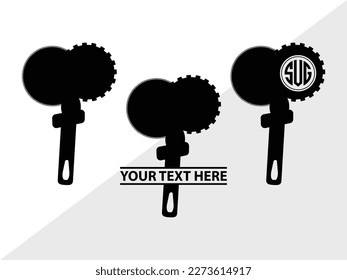 Pizza Cutter Monogram Vector Illustration Silhouette