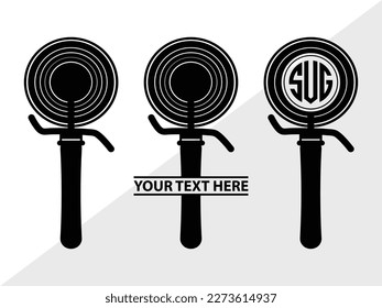 Pizza Cutter Monogram Vector Illustration Silhouette