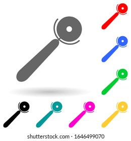pizza cutter multi color style icon. Simple glyph, flat vector of kitchen tools icons for ui and ux, website or mobile application