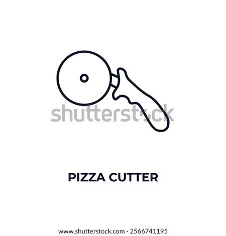 pizza cutter outline icon. Linear vector from kitchen concept. Thin line pizza cutter icon isolated on white background