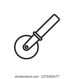 Pizza Cutter Outline Icon Vector Illustrator