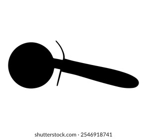 Pizza cutter silhouette icon vector illustration isolated on white background.