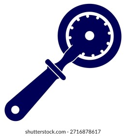 Pizza Cutter Silhueta vetor em fundo branco.