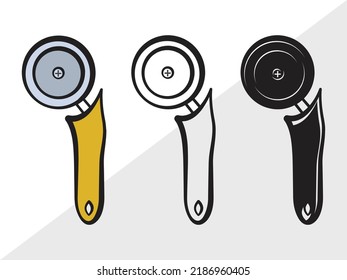 Ilustración de vectores impresos SVG de Cutter Pizza