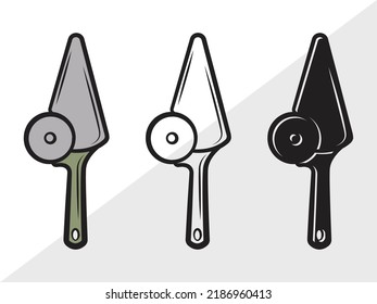 Ilustración de vectores impresos SVG de Cutter Pizza