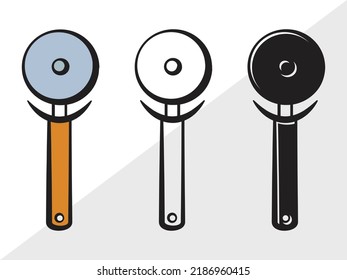 Ilustración de vectores impresos SVG de Cutter Pizza