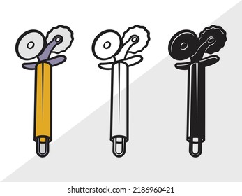 Ilustración de vectores impresos SVG de Cutter Pizza