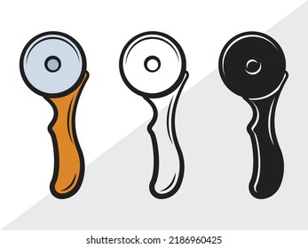 Ilustración de vectores impresos SVG de Cutter Pizza
