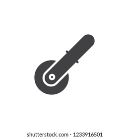 Pizza cutter vector icon. filled flat sign for mobile concept and web design. Pizza knife simple solid icon. Symbol, logo illustration. Pixel perfect vector graphics