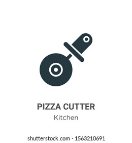 Pizza cutter vector icon on white background. Flat vector pizza cutter icon symbol sign from modern kitchen collection for mobile concept and web apps design.
