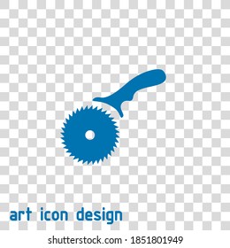 icono del vector de cortador de pizza en un fondo abstracto