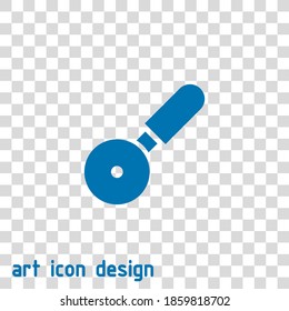pizza cutter vector icon on an abstract background