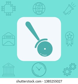 Pizza cutter vector icon sign symbol