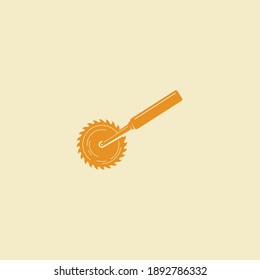 Pizza cutter vector illustration icon sign template