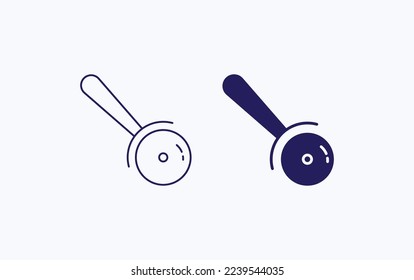 Pizza cutter vector illustration icon