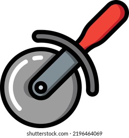 pizza cutter vector on white background. isolated Vector icon