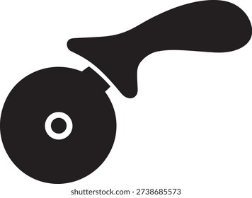 Pizza Cutter Wheel Vector Icon Isolated on White Background for Restaurant Menu Design Italian Kitchen Tools Culinary Apps and Food Service Branding