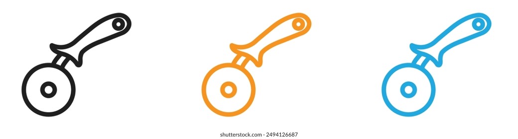 Pizza Cuttier icon vector logo set collection for web app ui