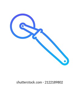 Pizza Cuttier Line Gradient Icon Design