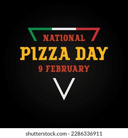 Pizza day logo template, design emblem or badges for national holiday, vector illustration 10EPS