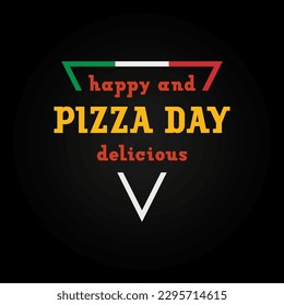 Pizza day logo template, design emblem or badges for national holiday, vector illustration 10EPS