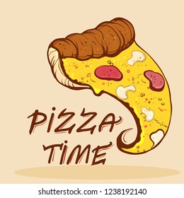 pizza day, pizza slices, street food vector illustration
