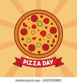 Pizza Day Vector Illustration Icon Pizza Day Icon