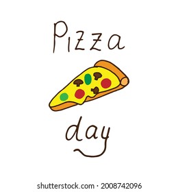 Pizzaschild. handgezeichnete Vektorgrafik. 
