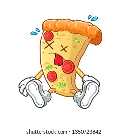 pizza death mascot vector cartoon illustration