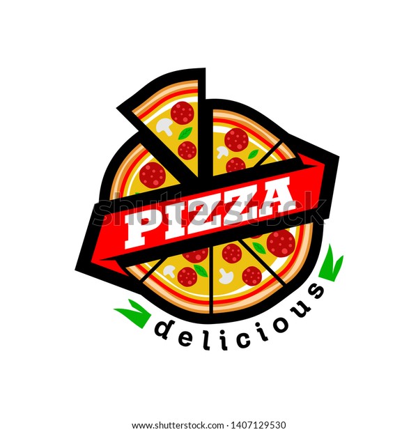 Pizza Delicious Food Logo Vector Stock Vector (Royalty Free) 1407129530 ...