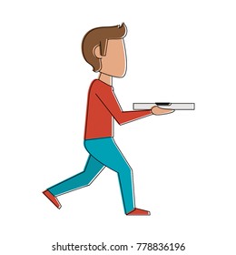 Pizza deliver cartoon
