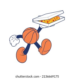 Pizza delivery with a basketball design