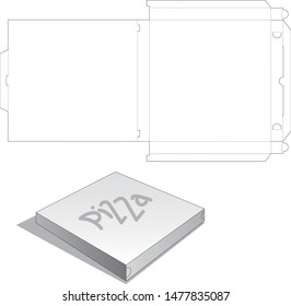 Pizza delivery Box with Die Cut Template