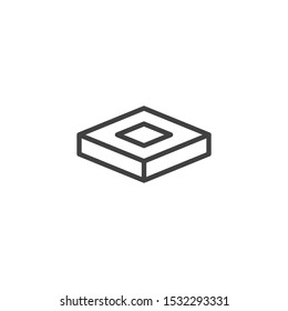 Pizza delivery box line icon. linear style sign for mobile concept and web design. Pizza packaging box outline vector icon. Symbol, logo illustration. Vector graphics
