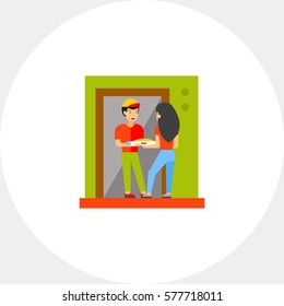 Pizza Delivery Concept Icon