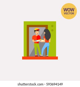 Pizza Delivery Concept Icon