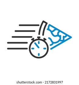 Pizza Delivery Icon. Editable Bold Outline With Color Fill Design. Vector Illustration.