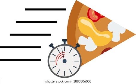 Pizza Delivery Icon. Flat Color Design. Vector Illustration.