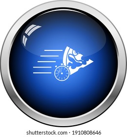 Pizza Delivery Icon. Glossy Button Design. Vektorgrafik.