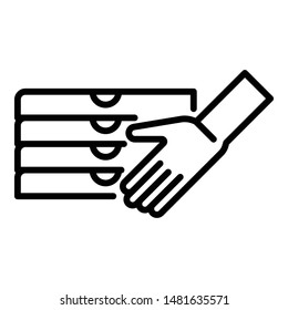 Pizza delivery icon. Outline Pizza delivery vector icon for web design isolated on white background