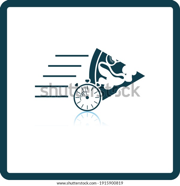 Pizza Delivery Icon Square Shadow Reflection Stock Vector (Royalty Free ...