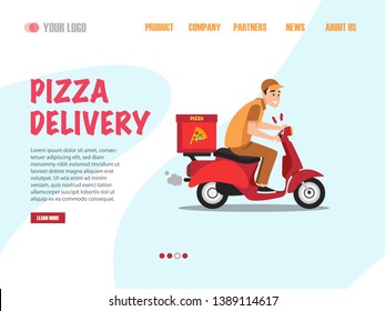 Pizza Delivery Landing Page vector