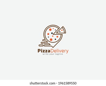 pizza delivery logo design, concept for home delivery, instant food delivery logo