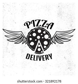 Pizza delivery logo. Fast delivery logo one