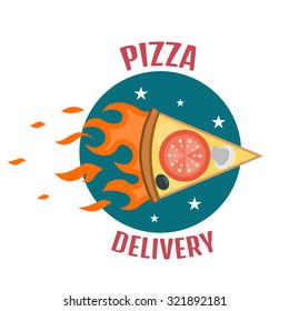 Pizza delivery logo. Fast delivery logo one
