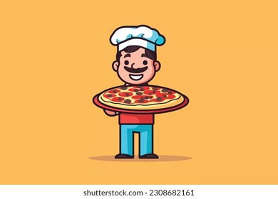 pizza delivery logo icon illustration