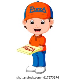 pizza delivery man cartoon